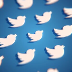 Twitter pattern. Rendered with Blender using cycles.